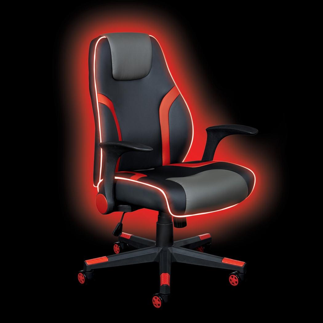 Kids Delenn Black/Red LED Gaming Chair - Thumbnail - Image 2