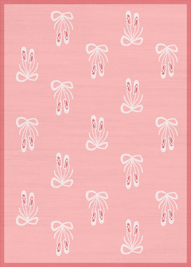 Kids Demure Bow Pink 4' x 6' Rug - Thumbnail - Image 1
