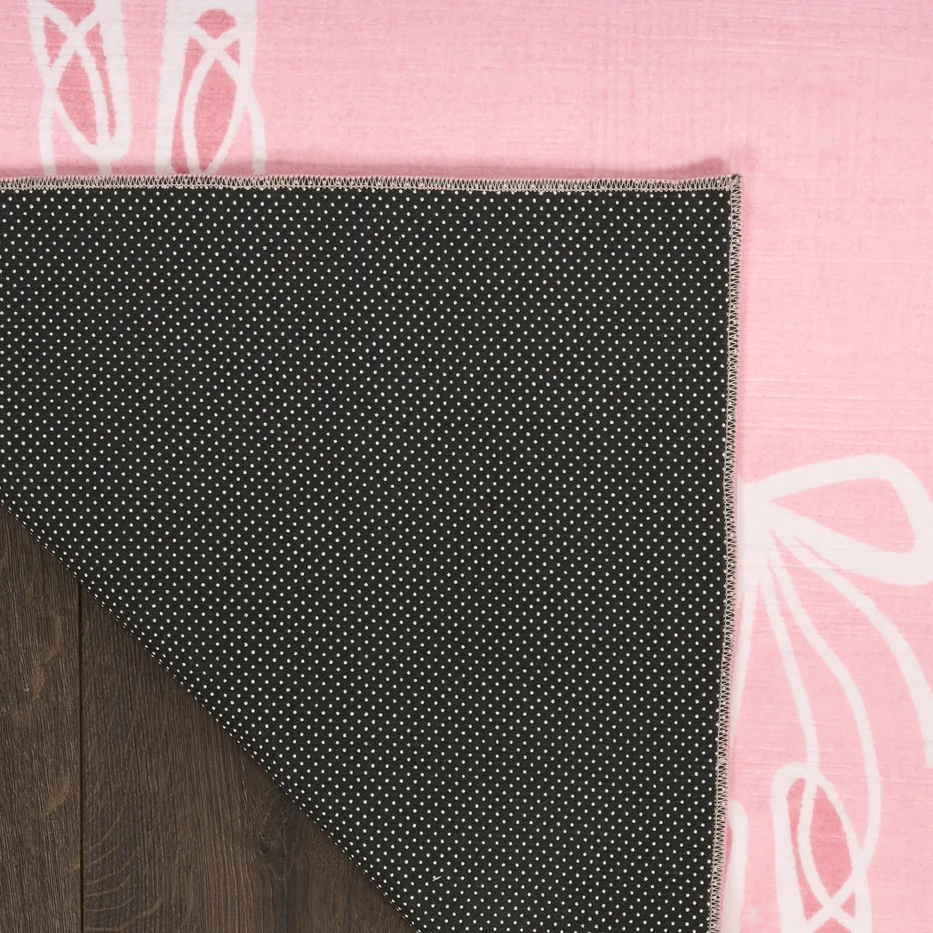 Kids Demure Bow Pink 5' x 7' Rug - Thumbnail - Image 4