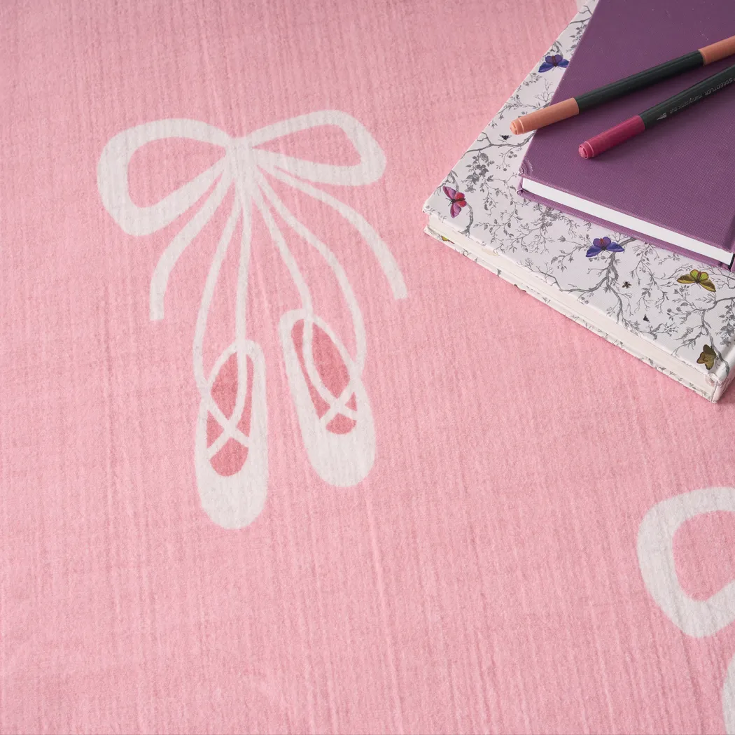 Kids Demure Bow Pink 5' x 7' Rug - Thumbnail - Image 6