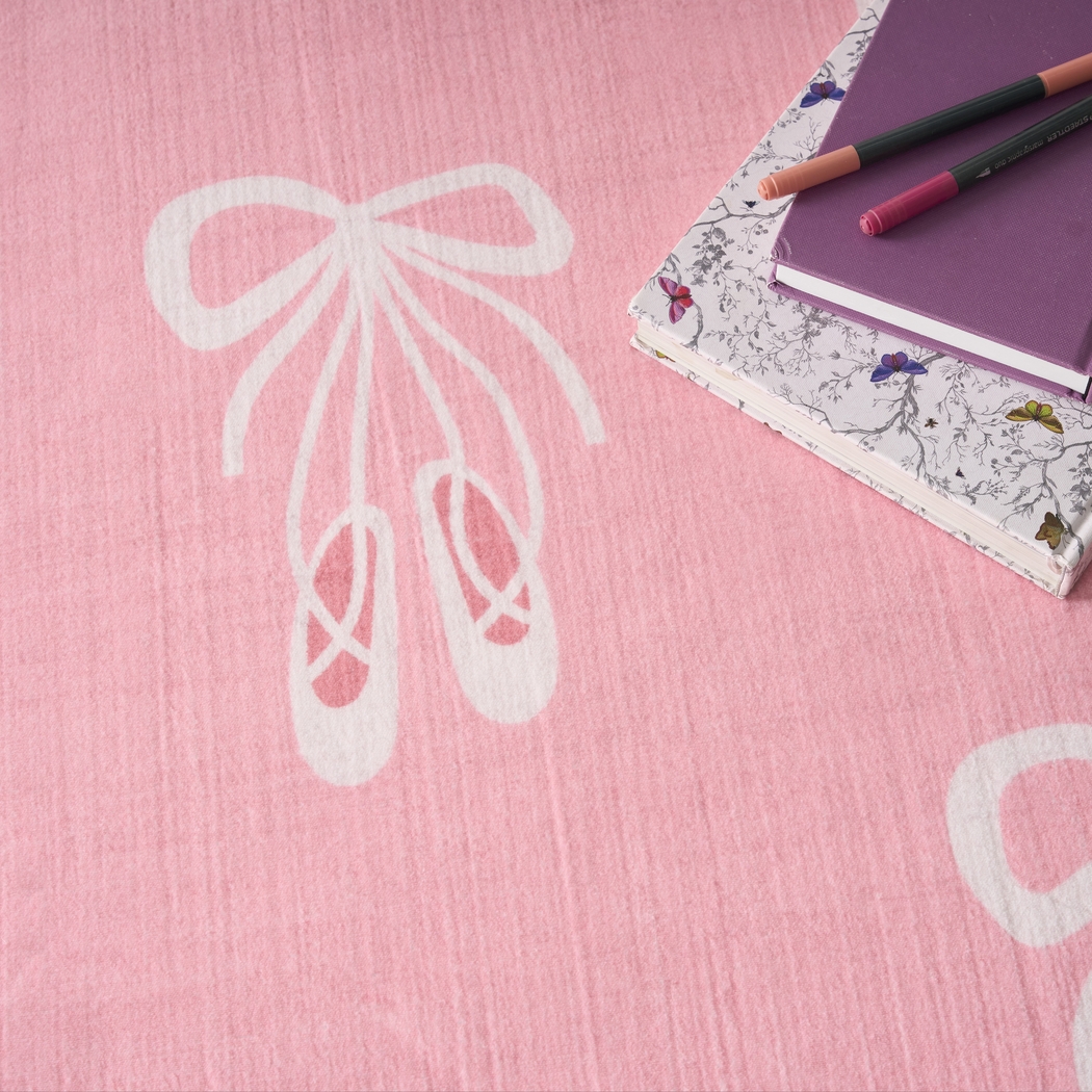 Kids Demure Bow Pink 6'6 x 9'2 Rug - Thumbnail - Image 6
