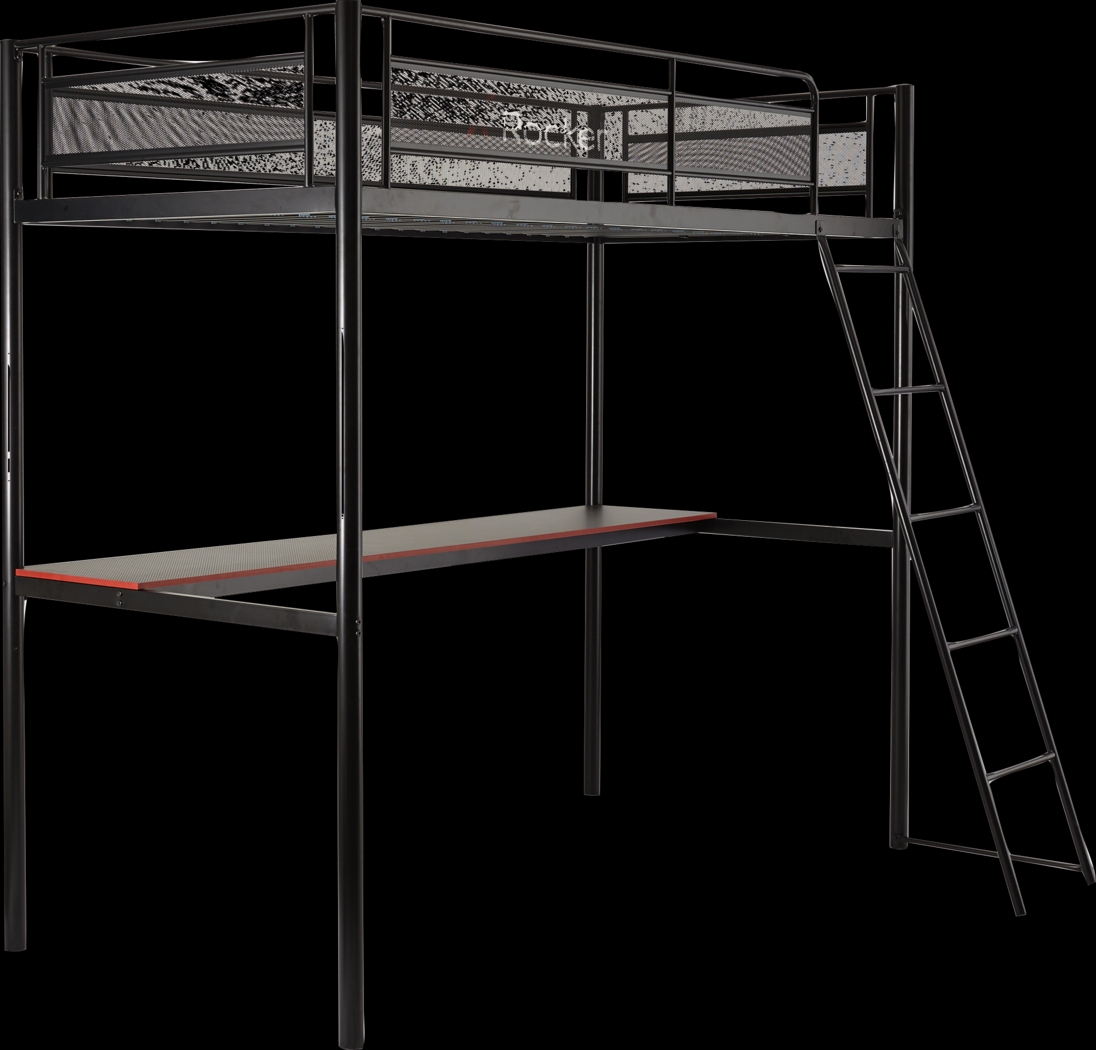 Kids Desonee Black Twin Gaming Loft Bed - Thumbnail - Image 1