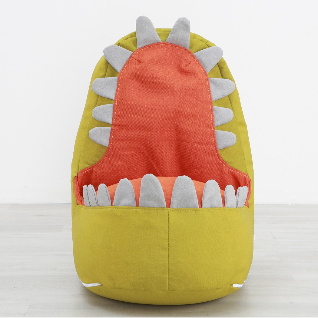 Kids Dexter Dinosaur Green Bean Bag Chair - Thumbnail - Image 3