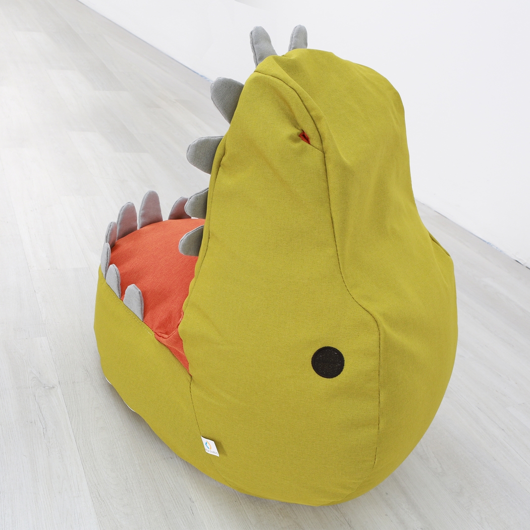 Kids Dexter Dinosaur Green Bean Bag Chair - Thumbnail - Image 4