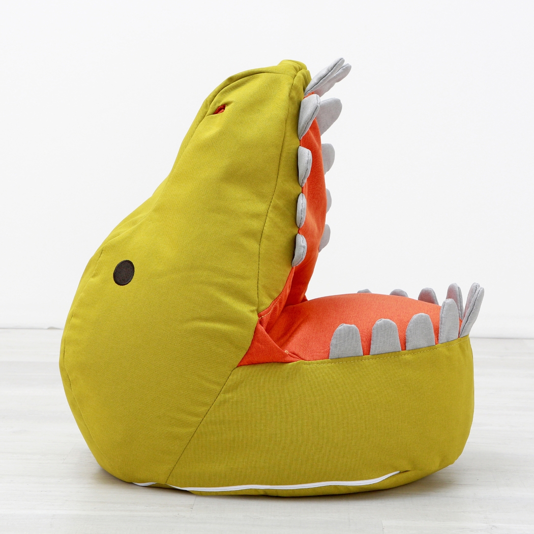 Kids Dexter Dinosaur Green Bean Bag Chair - Thumbnail - Image 5
