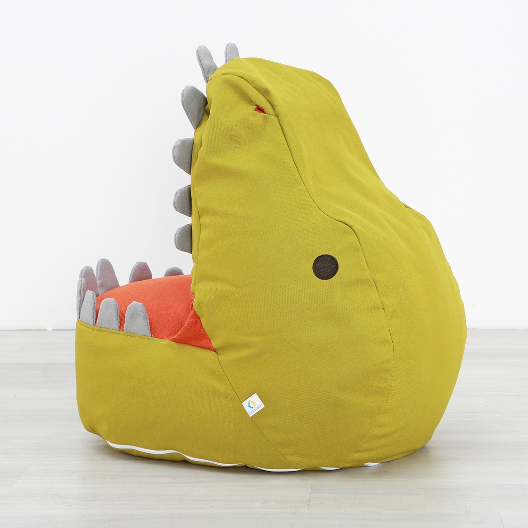 Kids Dexter Dinosaur Green Bean Bag Chair - Thumbnail - Image 7