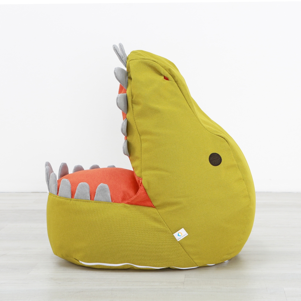 Kids Dexter Dinosaur Green Bean Bag Chair - Thumbnail - Image 9