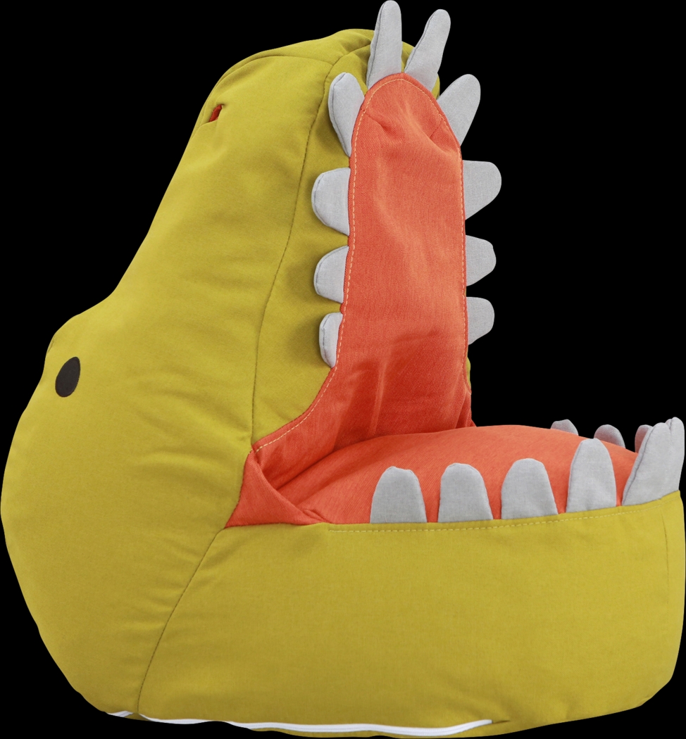 Kids Dexter Dinosaur Green Bean Bag Chair - Thumbnail - Image 1