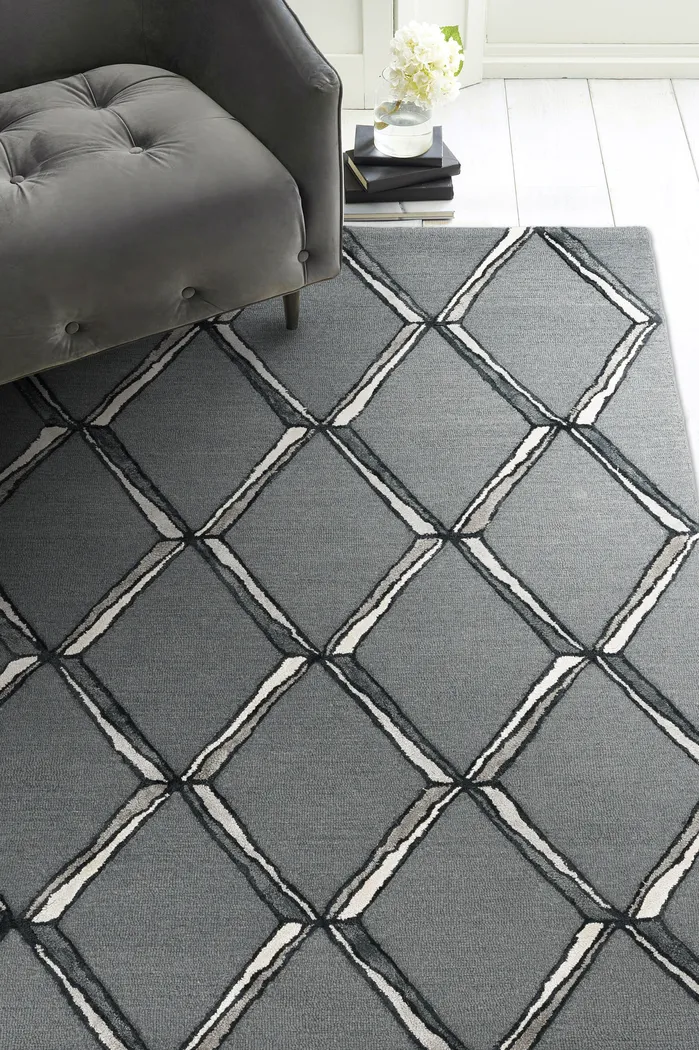 Kids Diamond Basic Gray 5' x 7' Rug - Thumbnail - Image 4