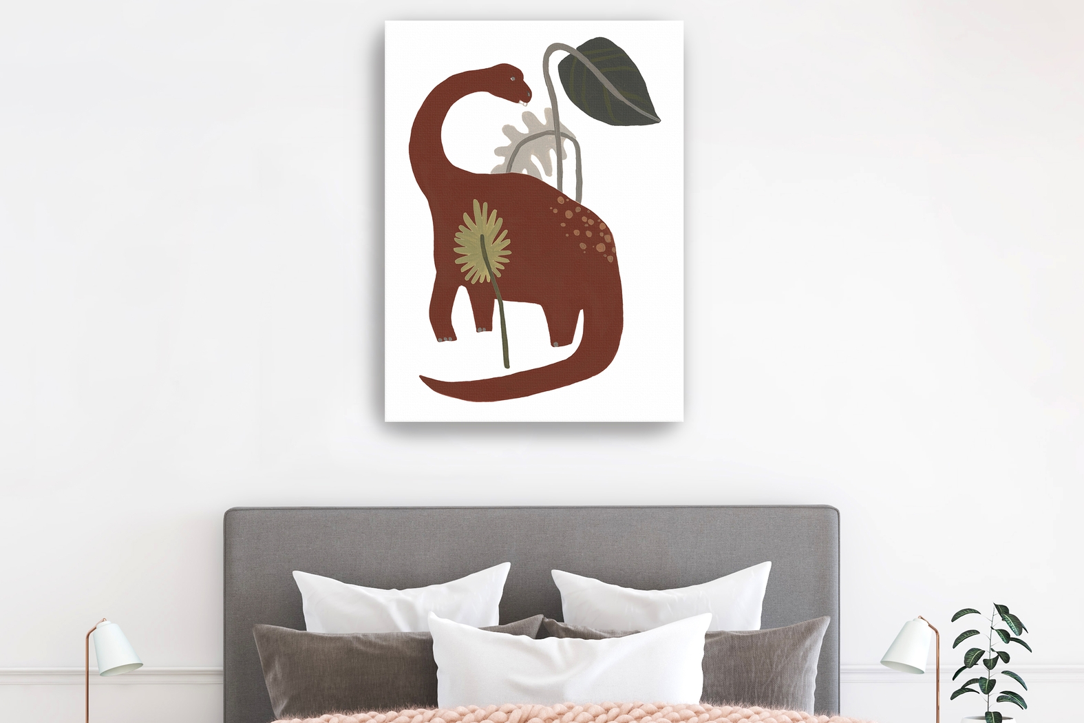 Kids Dino Dinner II White Artwork - Thumbnail - Image 2