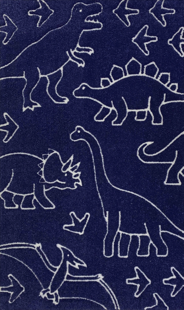Kids Dino Haven Indigo 4'7 x 7'7 Rug - Thumbnail - Image 1