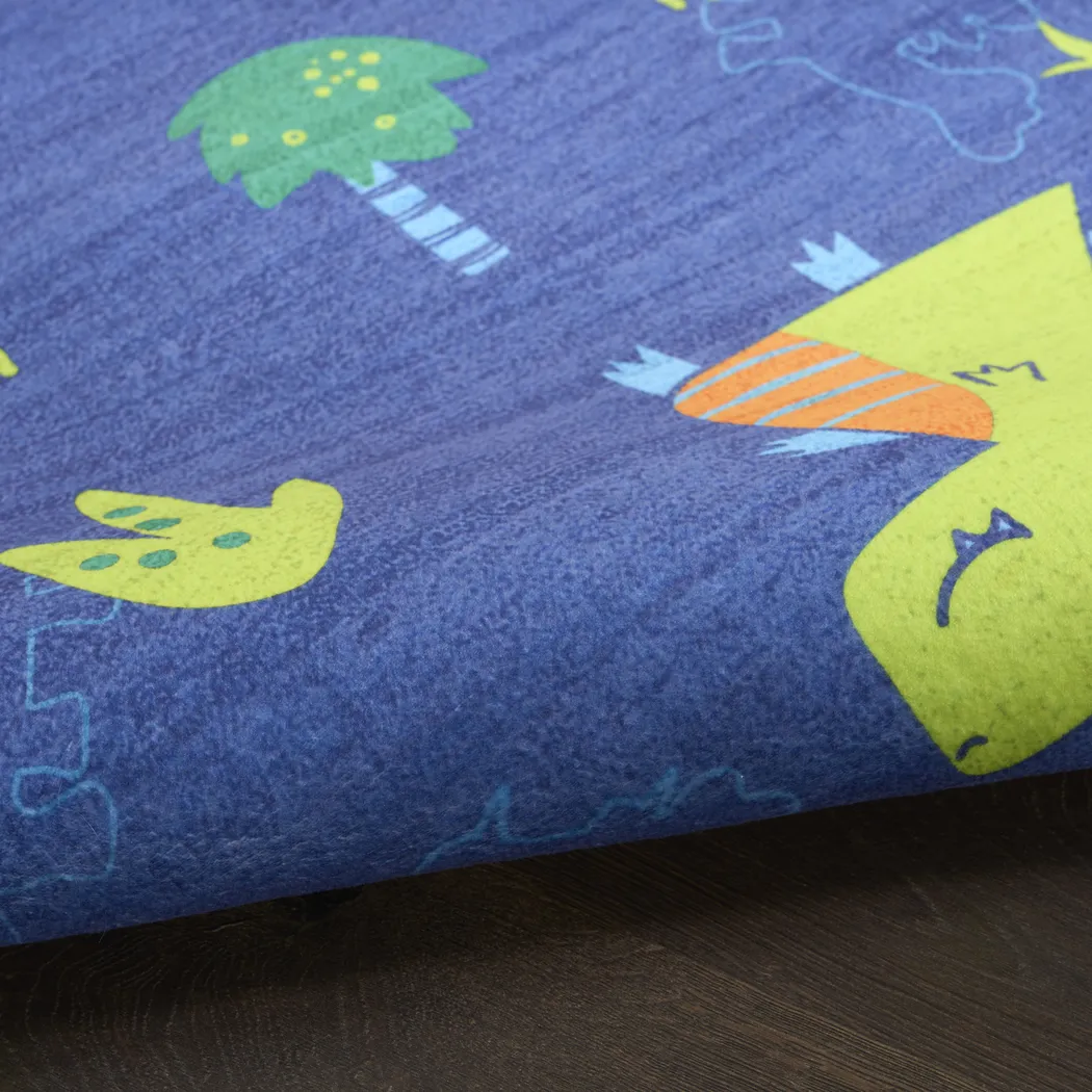 Kids Dino Jungle Navy 3'5 x 5' Rug - Thumbnail - Image 8