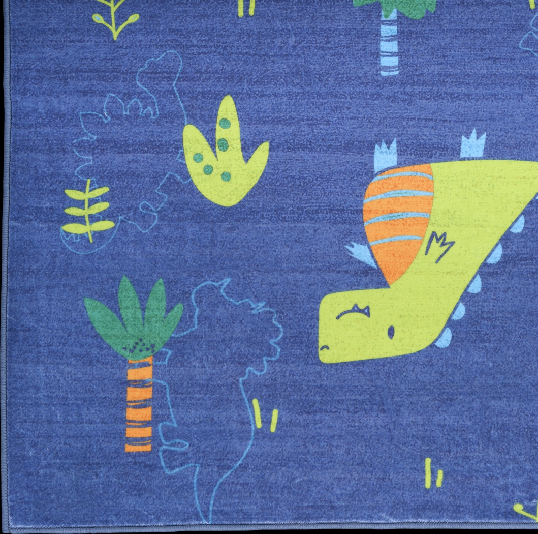 Kids Dino Jungle Navy 4' x 6' Rug - Thumbnail - Image 4