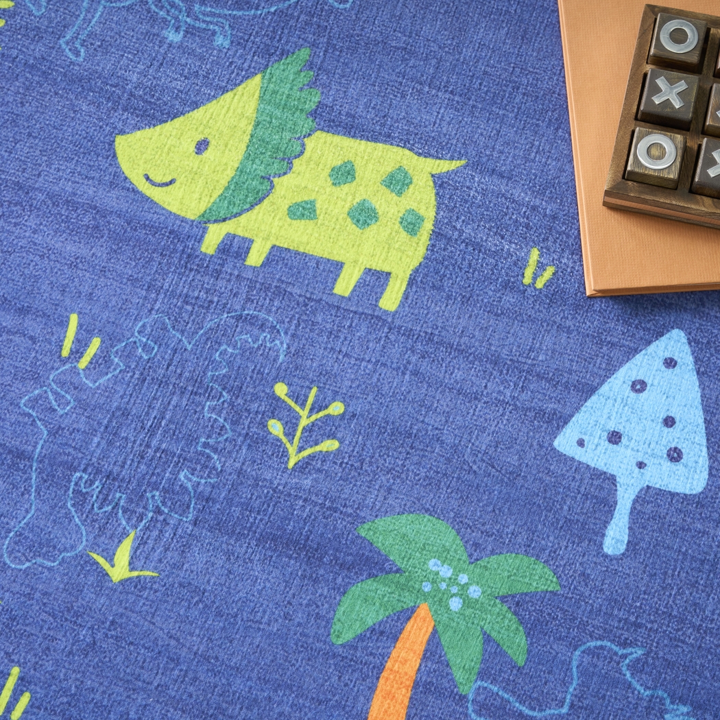 Kids Dino Jungle Navy 4' x 6' Rug - Thumbnail - Image 6