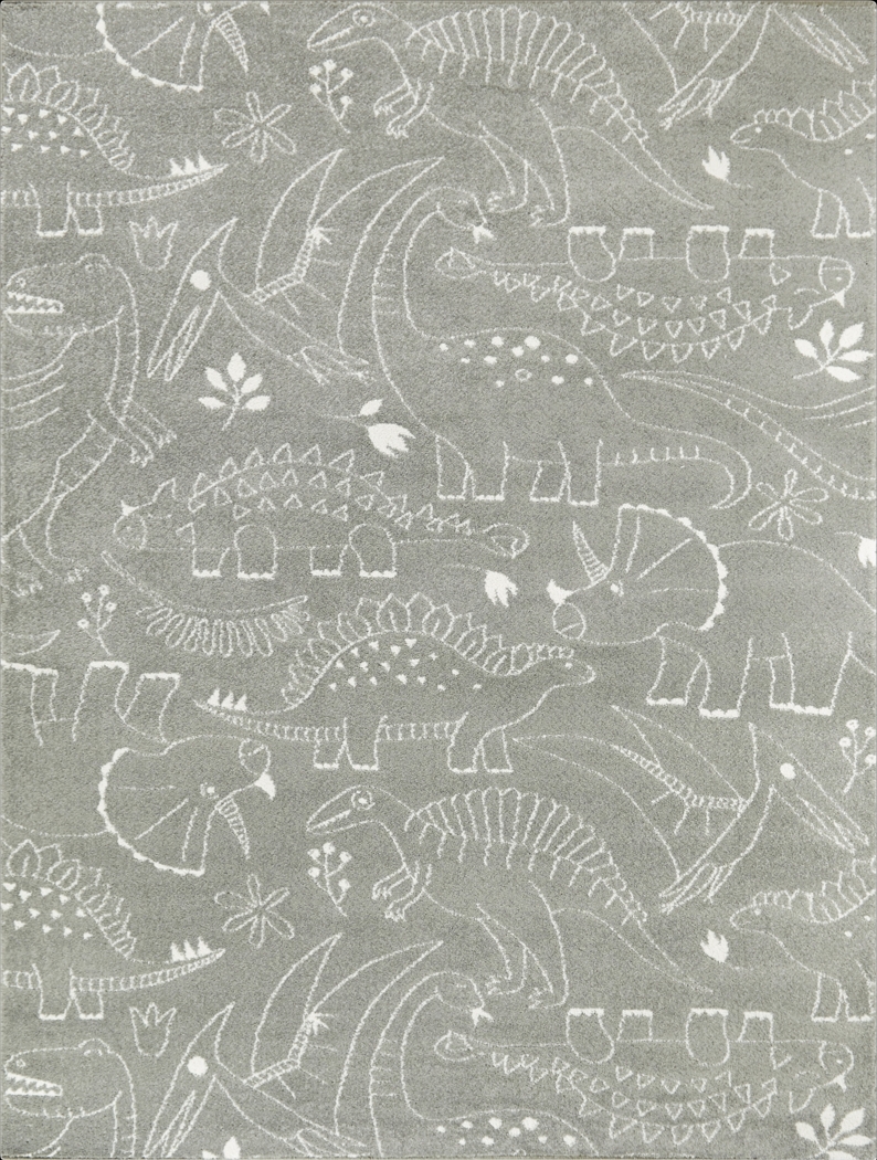 Kids Dino Park Gray 3'11 x 5'7 Rug - Thumbnail - Image 1