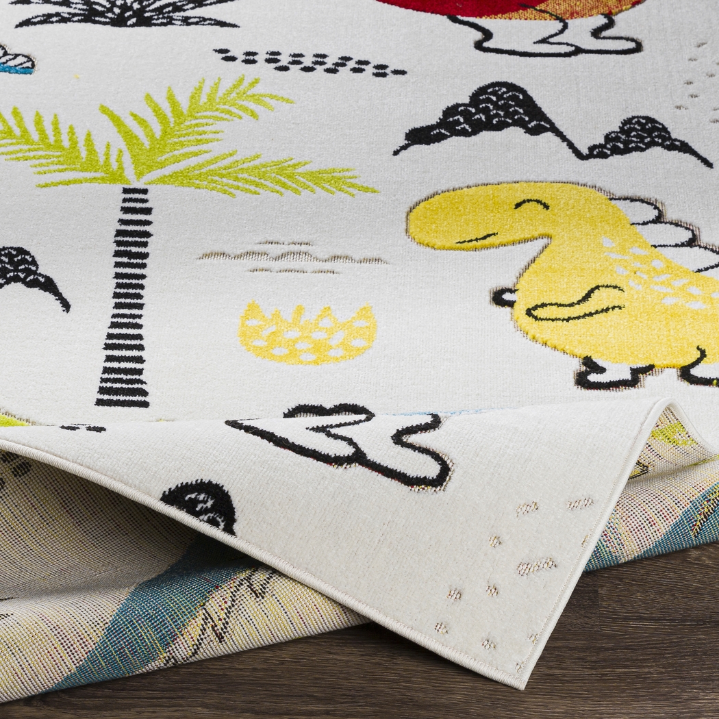 Kids Dino Vacation White 5' x 7' Rug - Thumbnail - Image 3