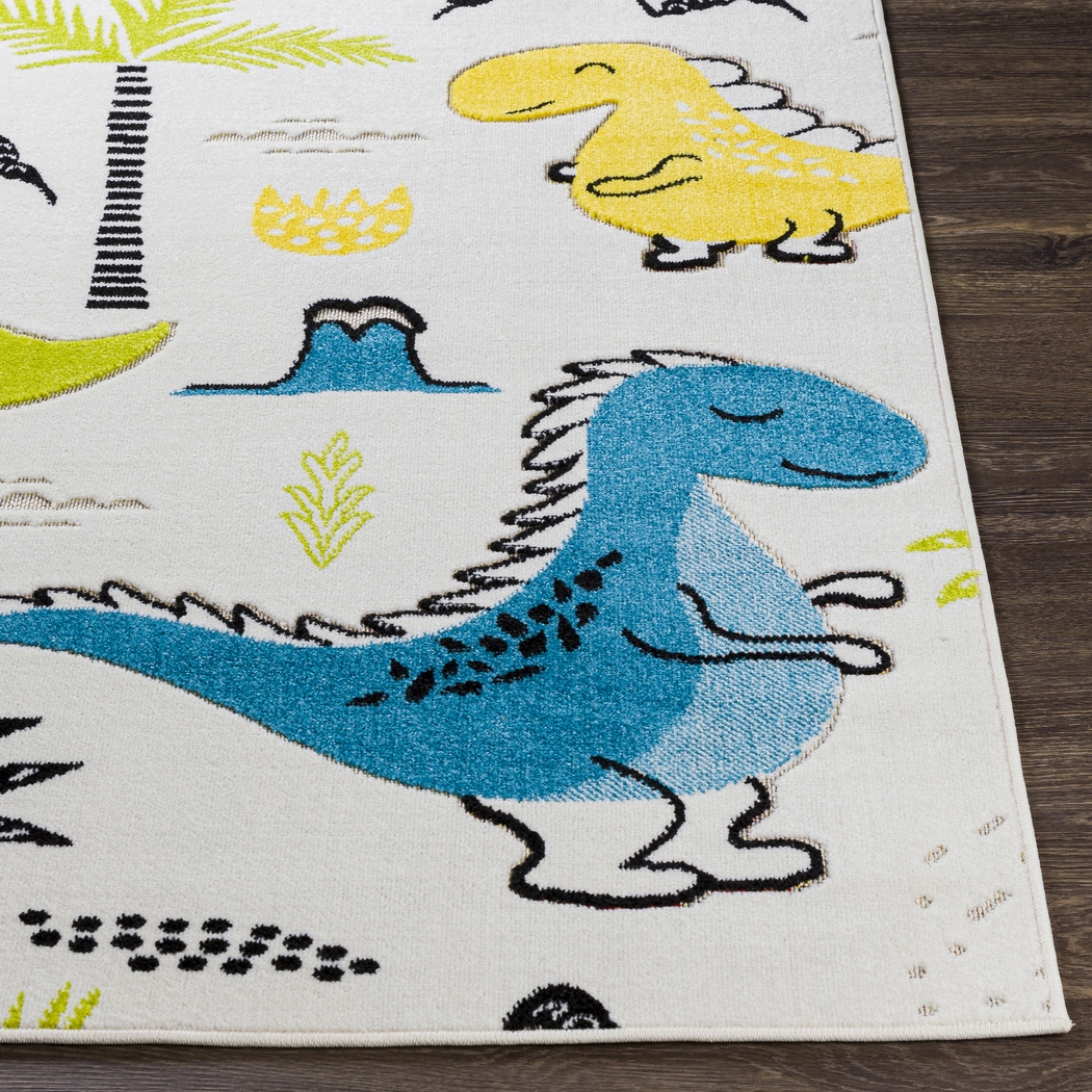 Kids Dino Vacation White 5' x 7' Rug - Thumbnail - Image 4