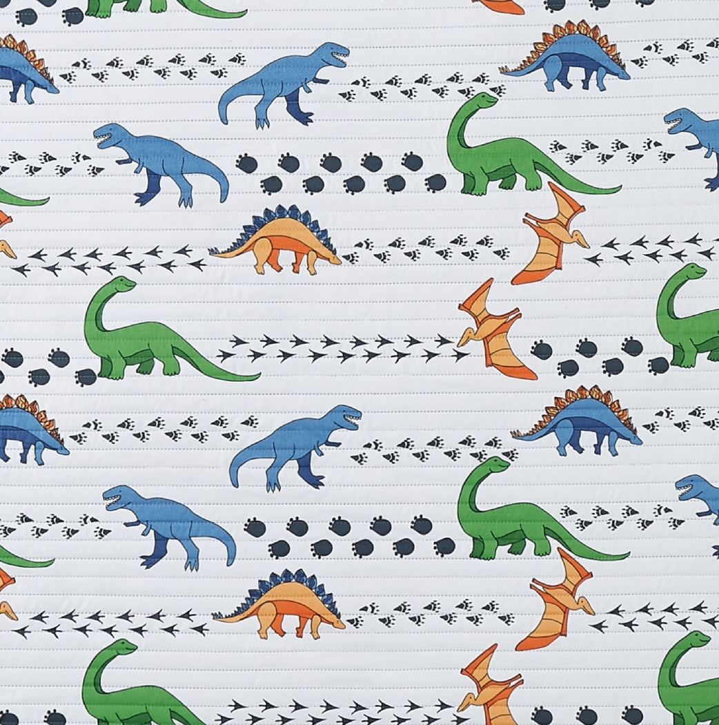 Kids Dino Venture White Full Quilt Set - Thumbnail - Image 3