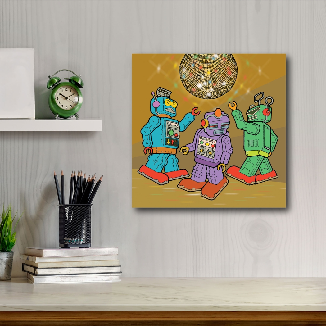 Kids Disco Robots Brown Artwork - Thumbnail - Image 2