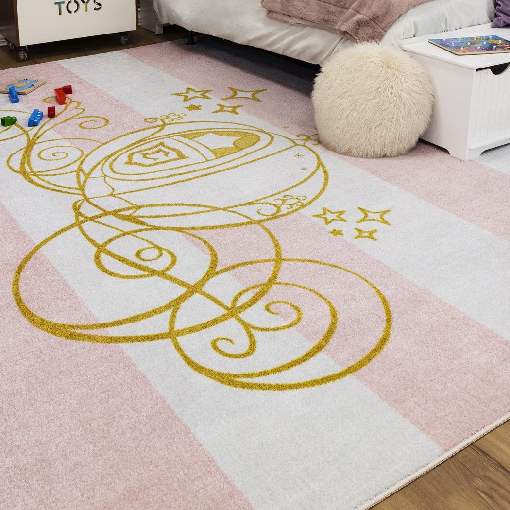 Kids Disney Cinderella Carriage White 5' x 8' Rug - Thumbnail - Image 3