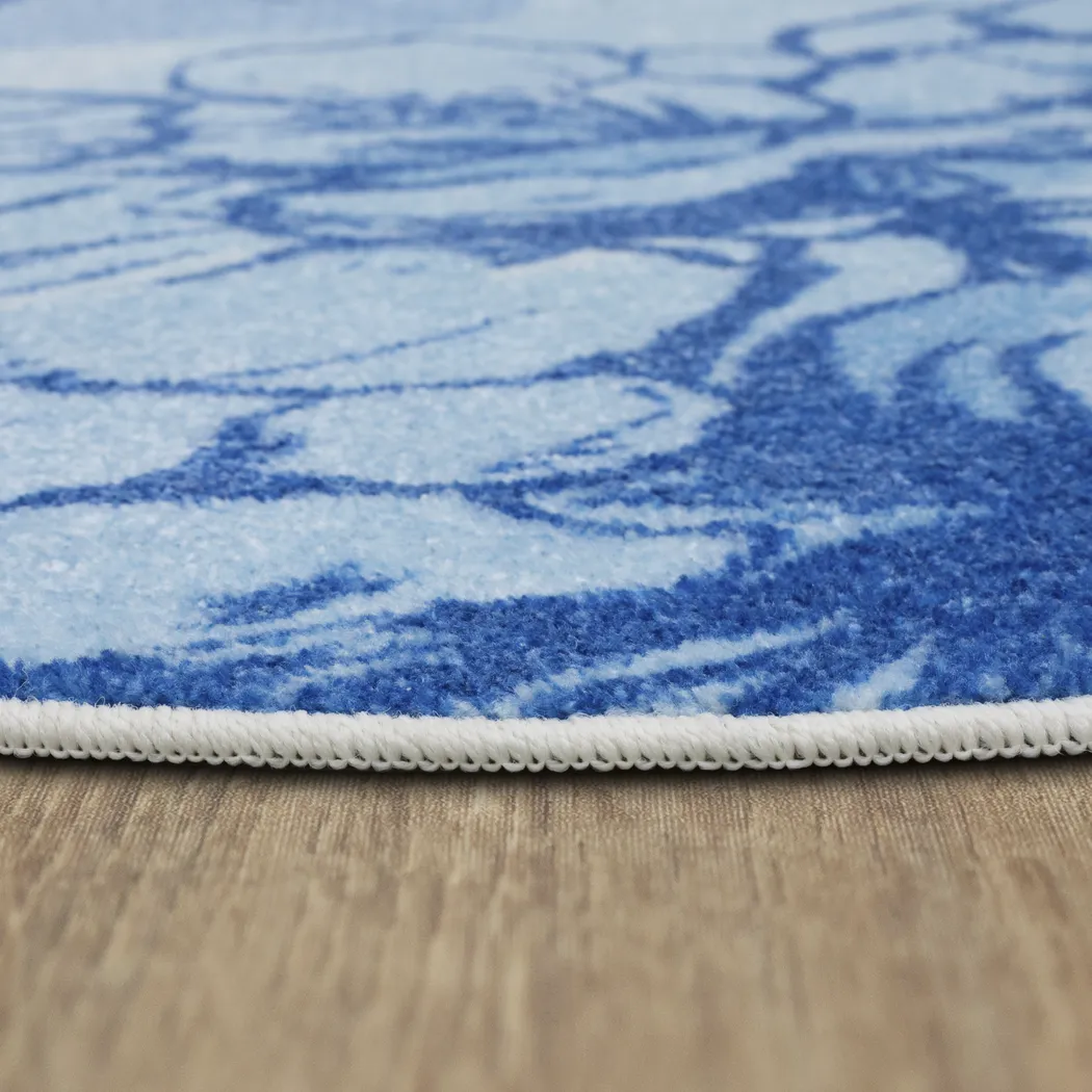 Kids Disney Cinderella Castle Light Blue 5' Round Rug - Thumbnail - Image 8