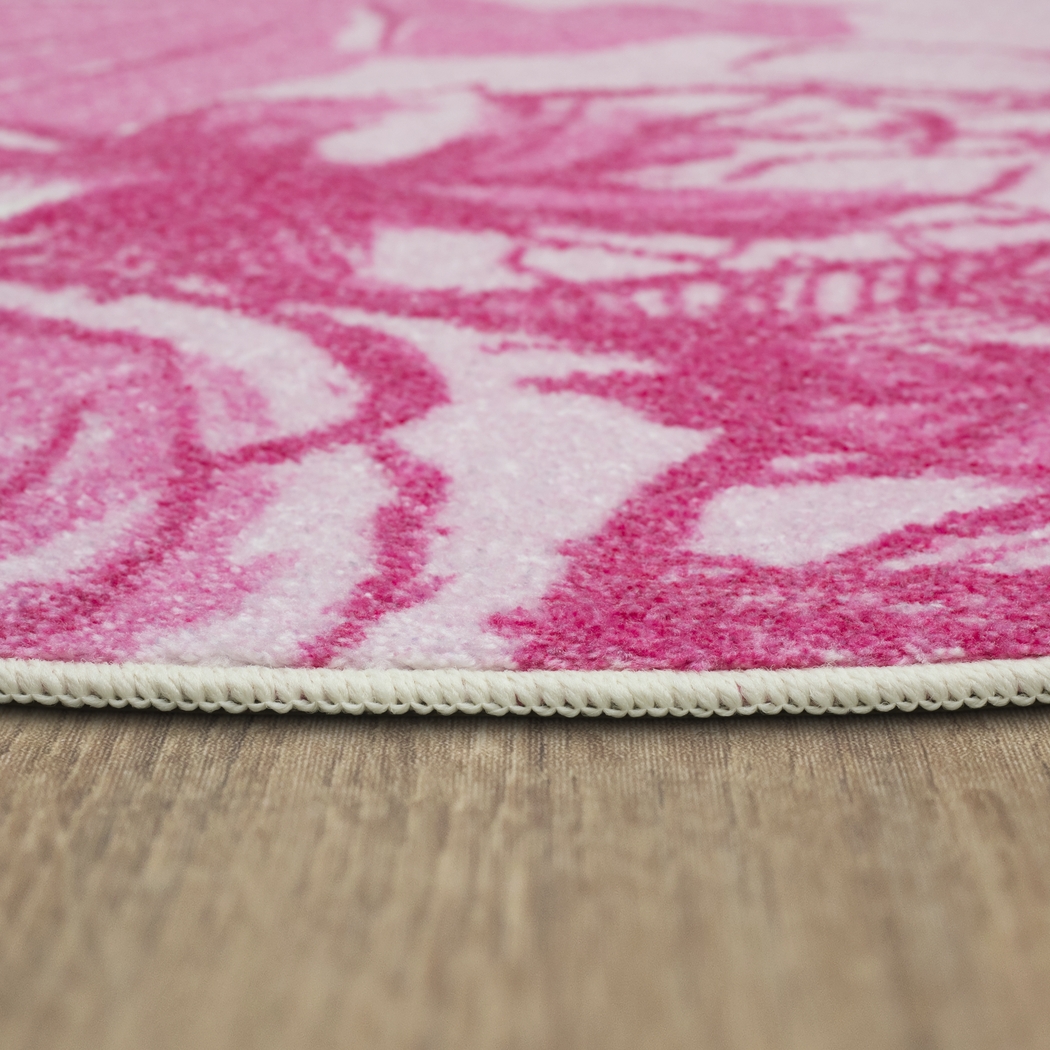 Kids Disney Cinderella Castle Pink 8' Round Rug - Thumbnail - Image 8