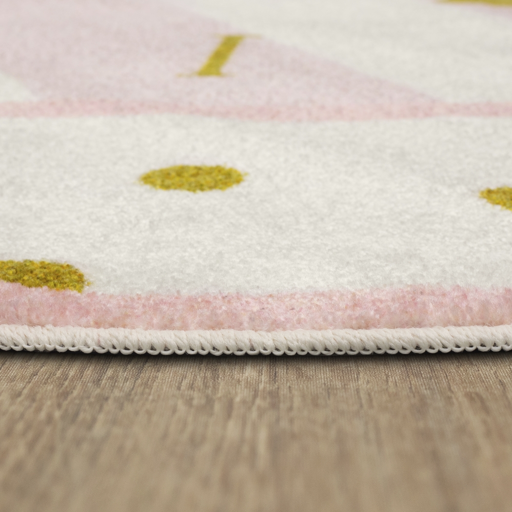 Kids Disney Cinderella Clock Light Pink 5' Round Rug - Thumbnail - Image 8