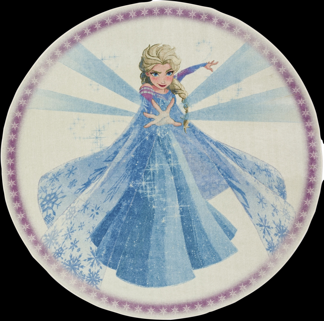 Kids Disney Elsa Spell Blue 8' Round Rug - Thumbnail - Image 1