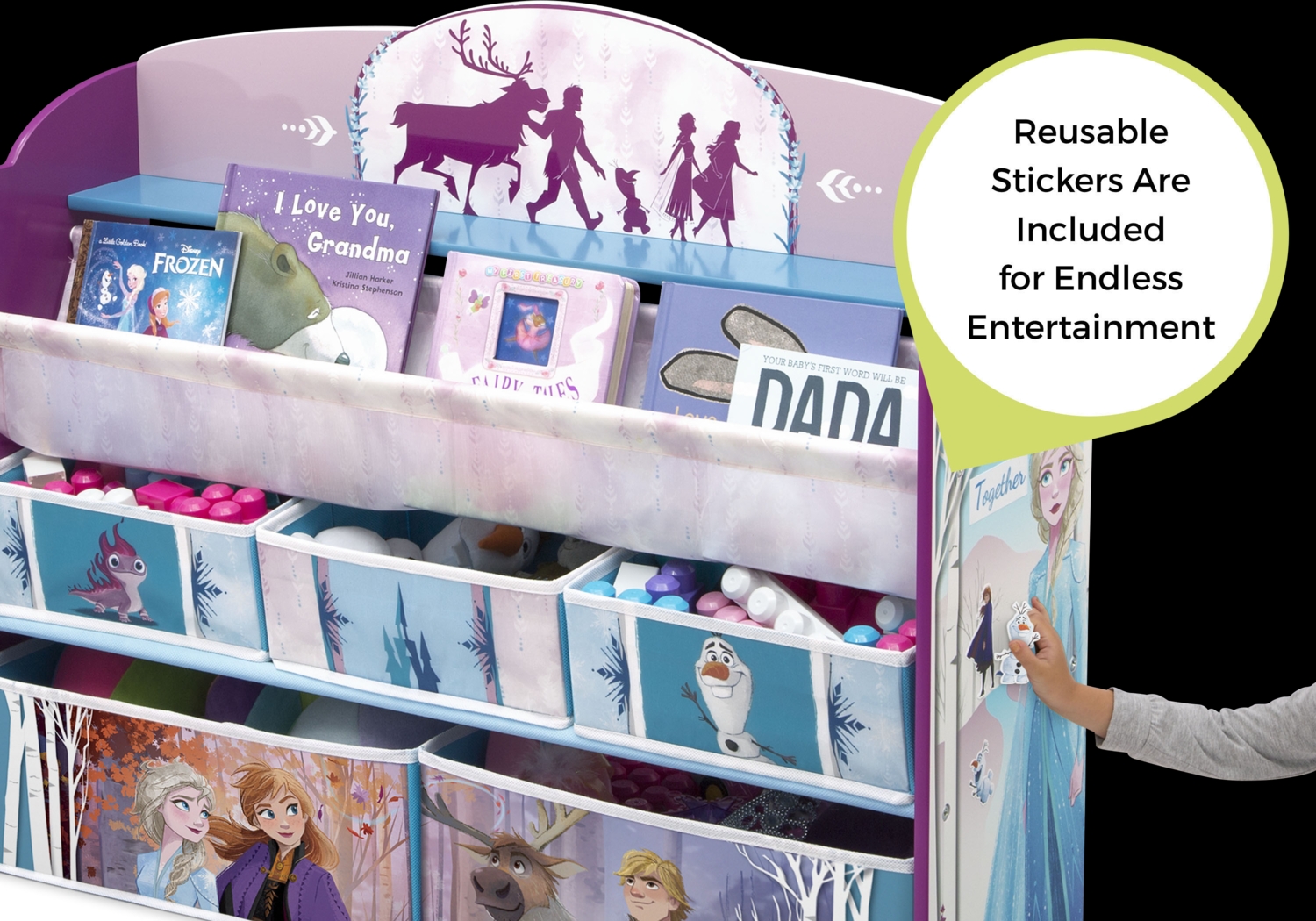 Kids Disney Frozen II Lilac Bookcase and Toy Organizer - Thumbnail - Image 2