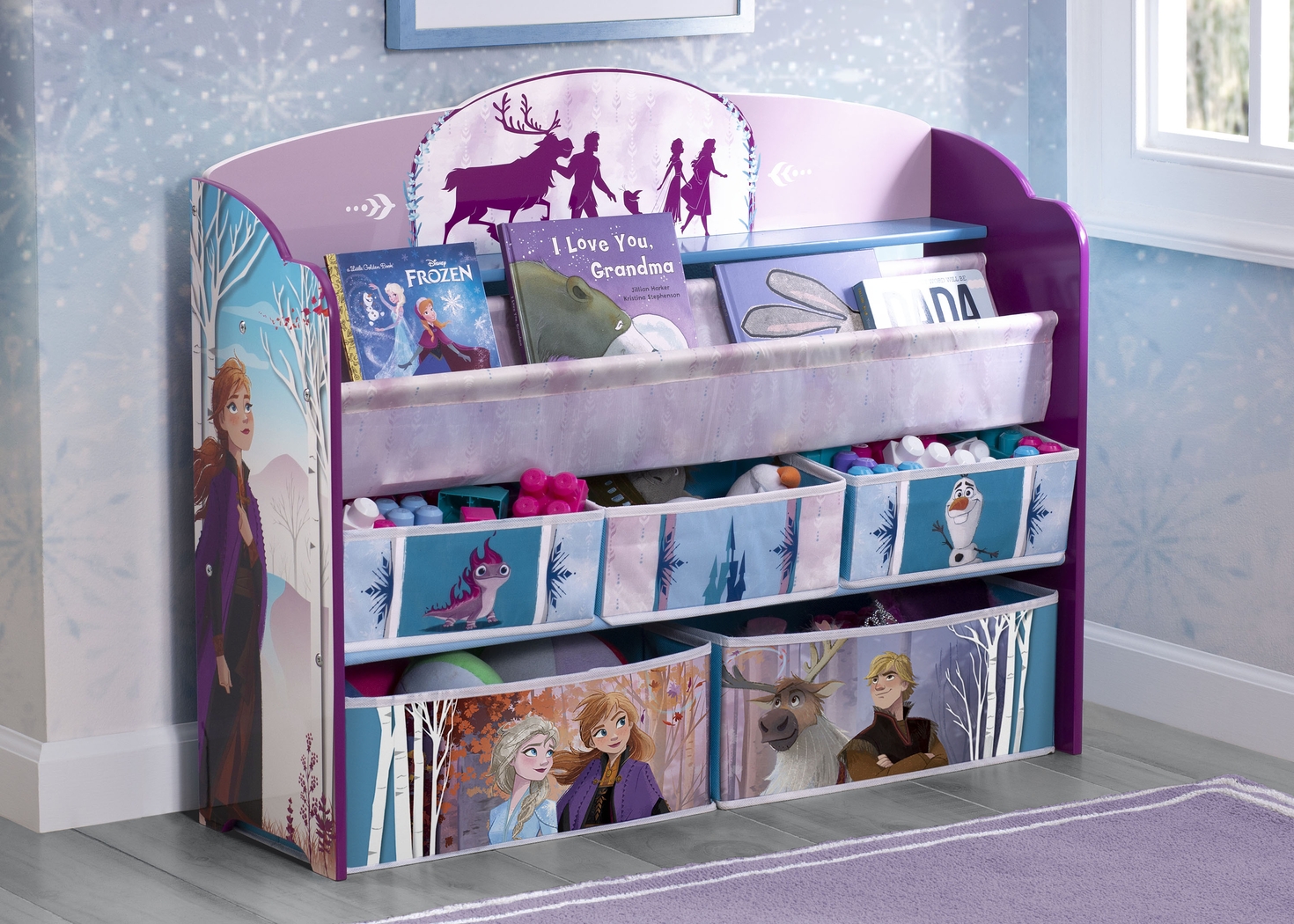 Kids Disney Frozen II Lilac Bookcase and Toy Organizer - Thumbnail - Image 6