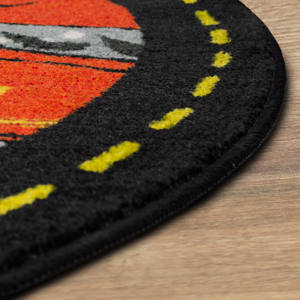 Kids Disney Lighting McQueen Red 5' Round Rug - Thumbnail - Image 9