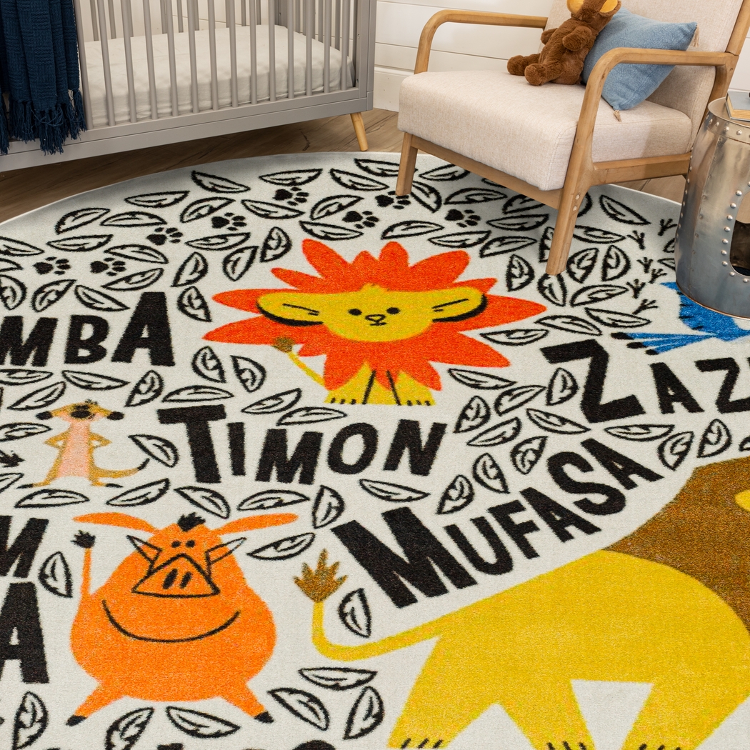 Kids Disney Lion King Friends Multi 5' Round Rug - Thumbnail - Image 3