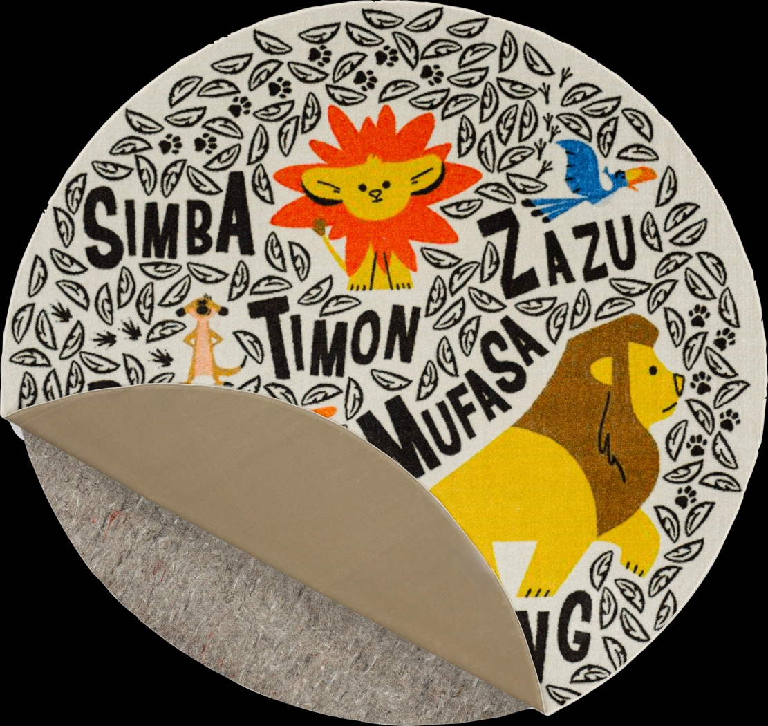 Kids Disney Lion King Friends Multi 5' Round Rug - Thumbnail - Image 7