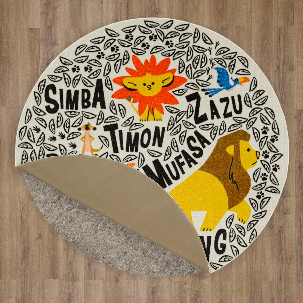 Kids Disney Lion King Friends Multi 5' Round Rug - Thumbnail - Image 8