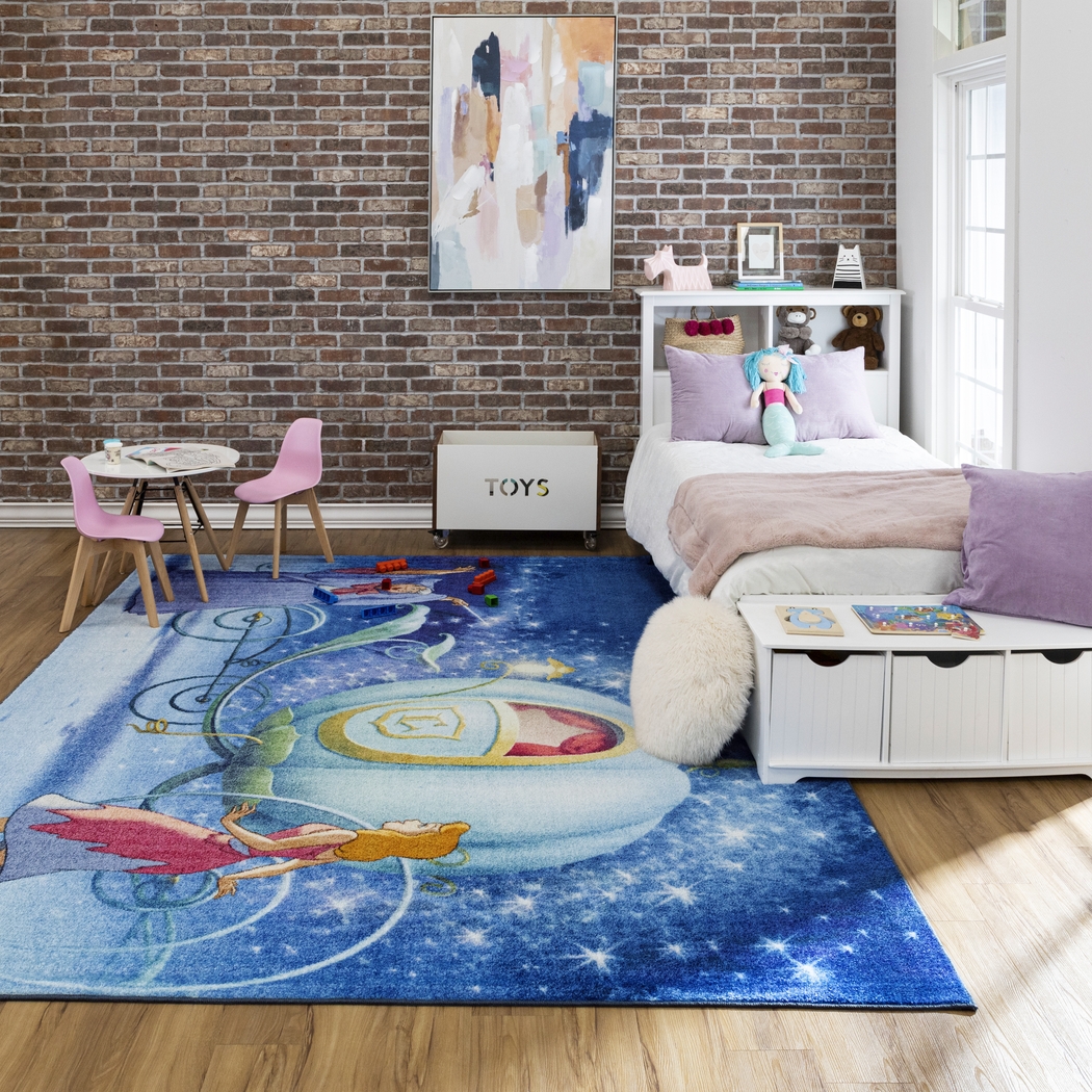 Kids Disney Magical Carriage Blue 5' x 8' Rug - Thumbnail - Image 2