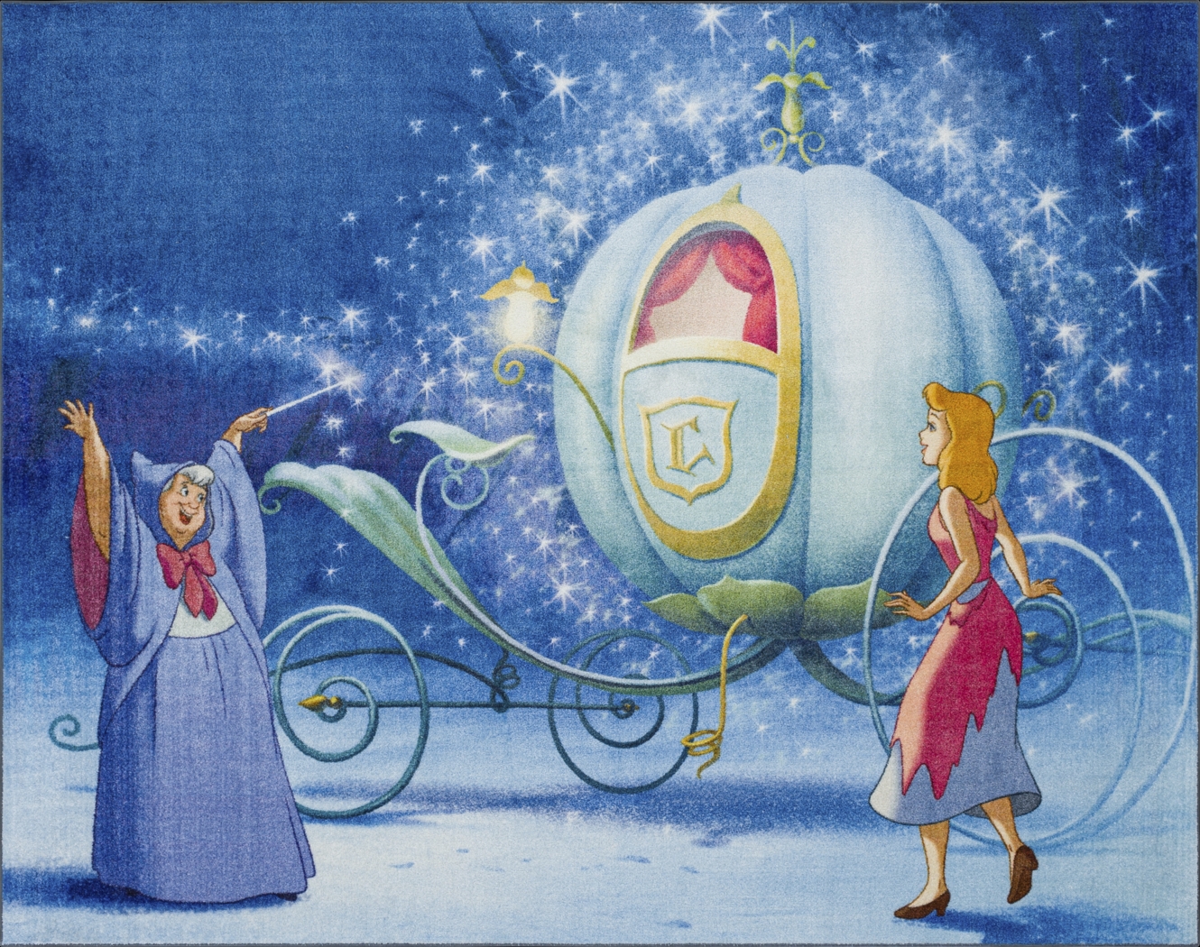 Kids Disney Magical Carriage Blue 5' x 8' Rug - Thumbnail - Image 1