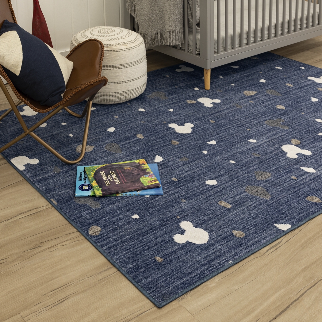 Kids Disney Mickey Mouse Terrazzo Blue 3' x 5' Rug - Thumbnail - Image 3