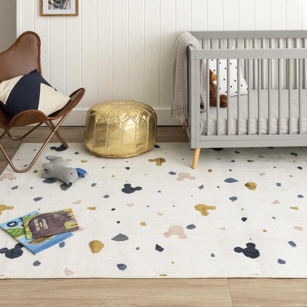 Kids Disney Mickey Mouse Terrazzo Ivory 3' x 5' Rug - Thumbnail - Image 2