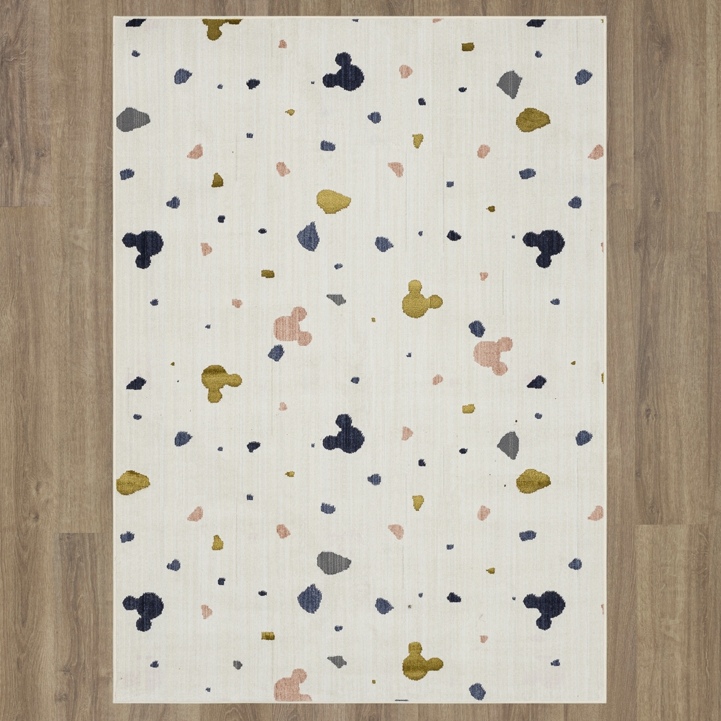 Kids Disney Mickey Mouse Terrazzo Ivory 3' x 5' Rug - Thumbnail - Image 4