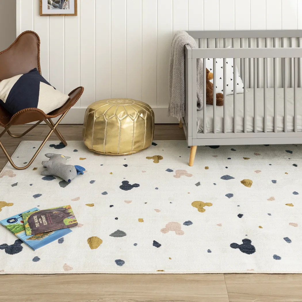 Kids Disney Mickey Mouse Terrazzo Ivory 5' x 7' Rug - Thumbnail - Image 2