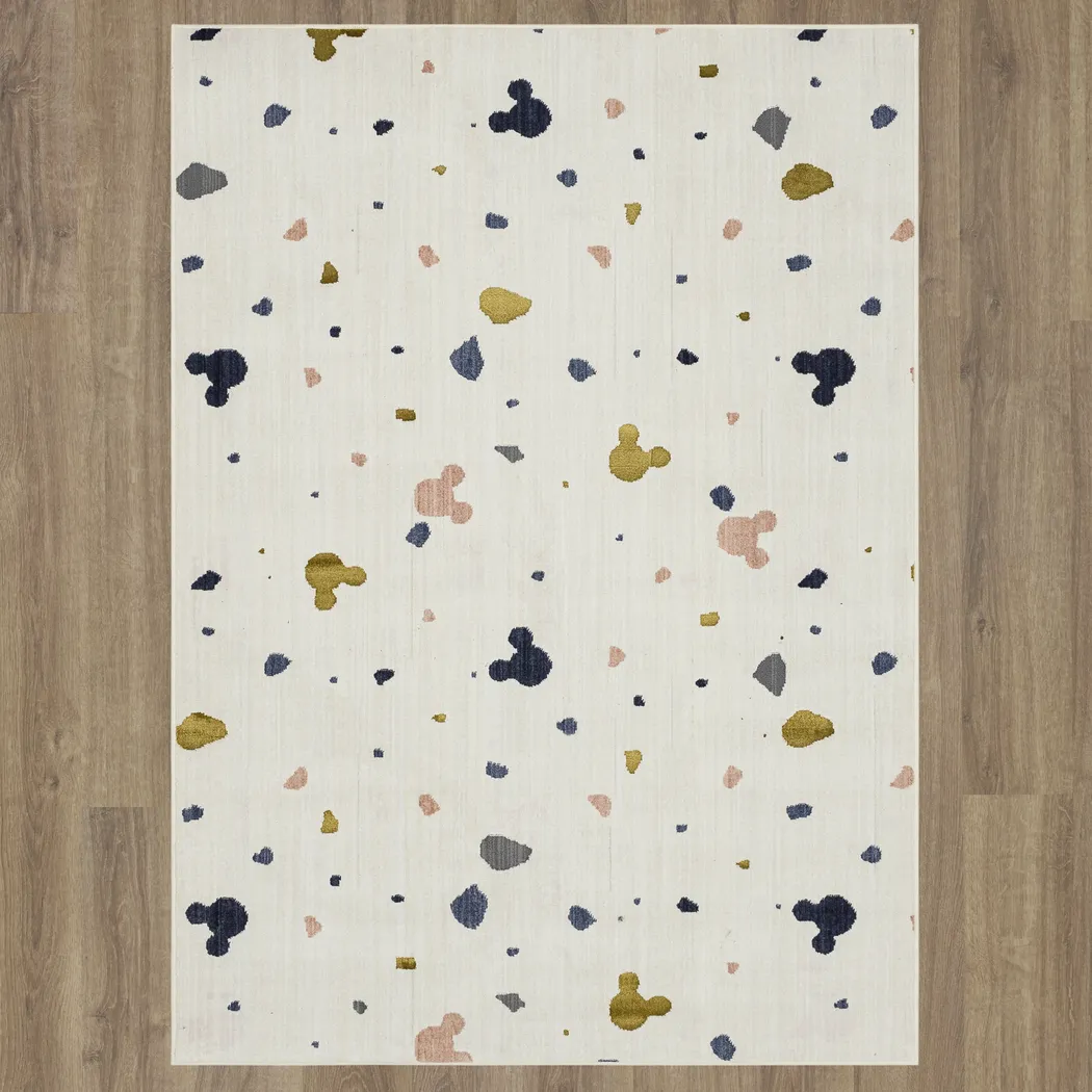 Kids Disney Mickey Mouse Terrazzo Ivory 5' x 7' Rug - Thumbnail - Image 4
