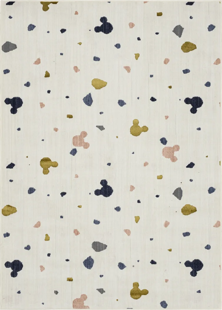 Kids Disney Mickey Mouse Terrazzo Ivory 5' x 7' Rug - Thumbnail - Image 1