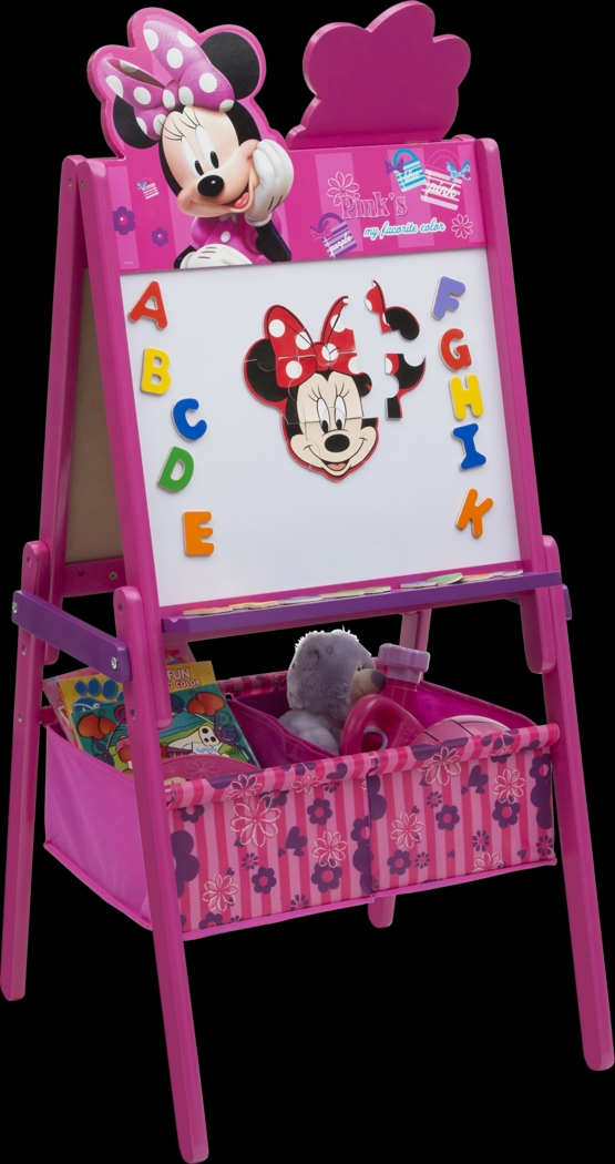 Kids Disney Minnie Mouse Pink Easel with Storage - Thumbnail - Image 2