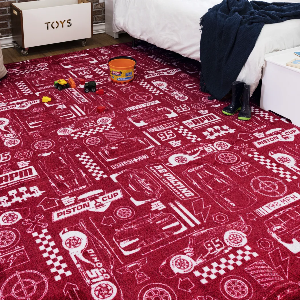 Kids Disney Piston Cup Red 5' x 8' Rug - Thumbnail - Image 3