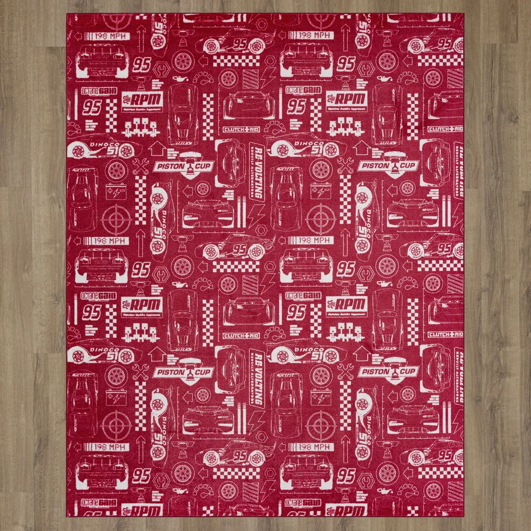 Kids Disney Piston Cup Red 5' x 8' Rug - Thumbnail - Image 4