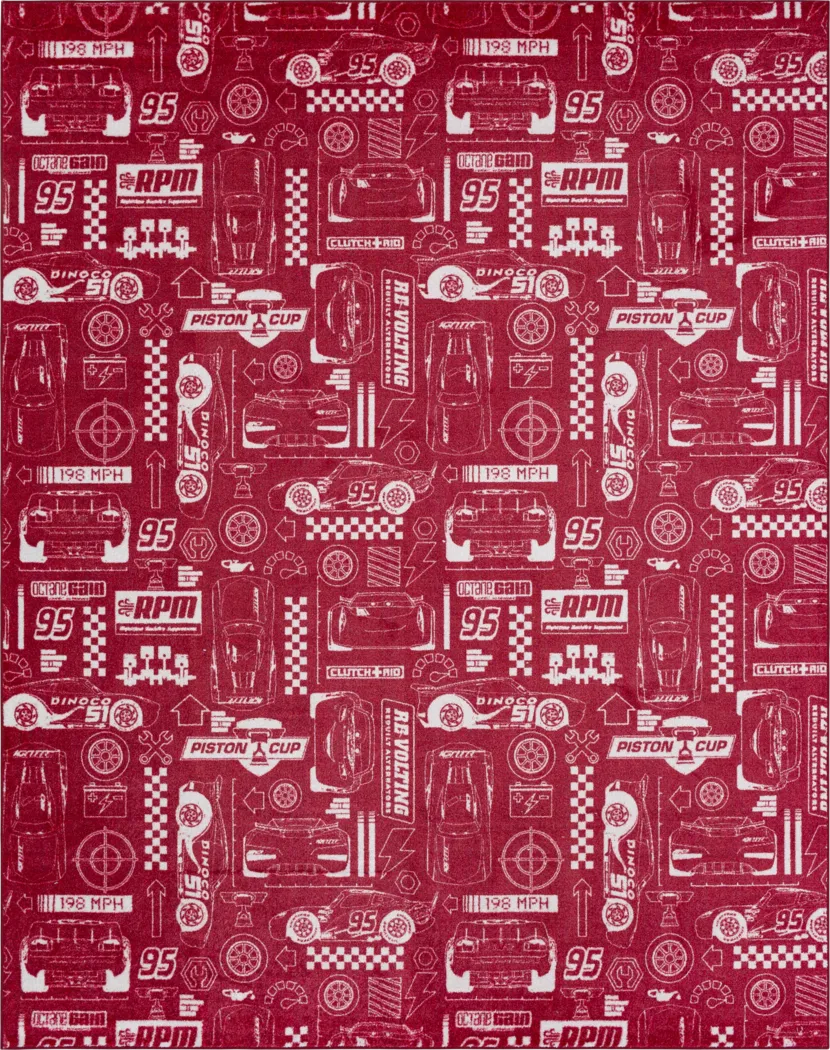 Kids Disney Piston Cup Red 8' x 10' Rug - Thumbnail - Image 1