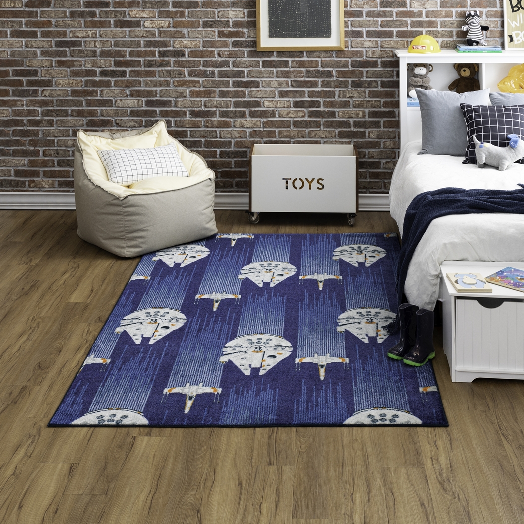 Kids Star Wars Fleet Blue 3'5 x 5'2 Rug - Thumbnail - Image 2