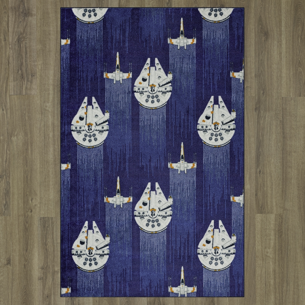Kids Star Wars Fleet Blue 3'5 x 5'2 Rug - Thumbnail - Image 3