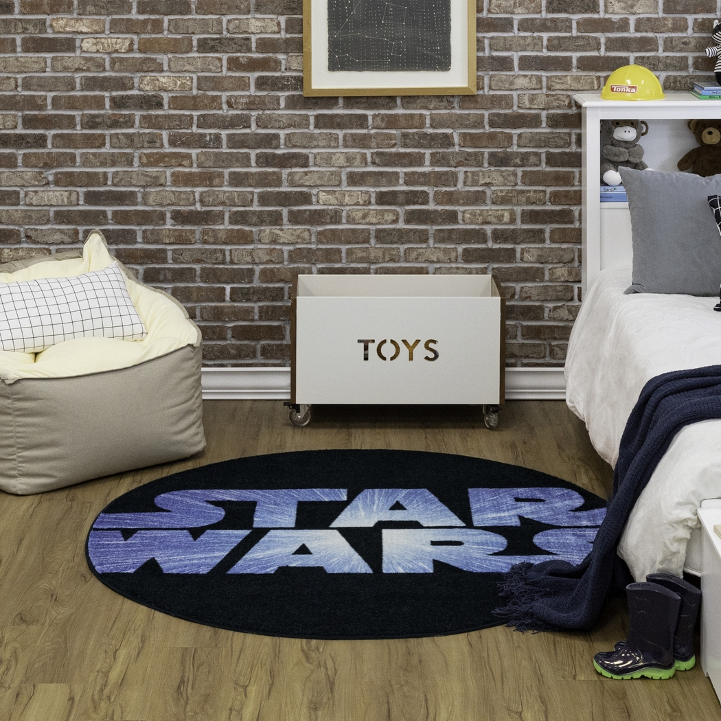 Kids Star Wars Force Black 5' Round Rug - Thumbnail - Image 2