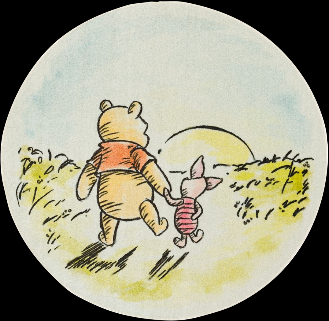 Kids Disney Winnie The Pooh Friendship White 8' Round Rug - Thumbnail - Image 1